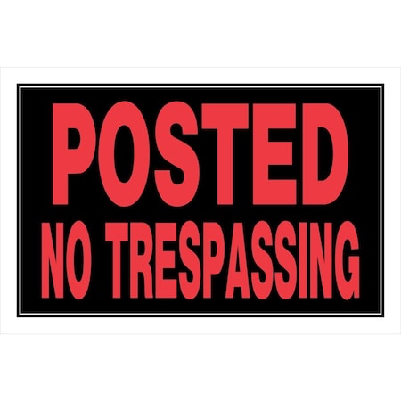 Hillman 8 x 12 in. Red & Black Plastic Posted No Trespassing Sign HI296882